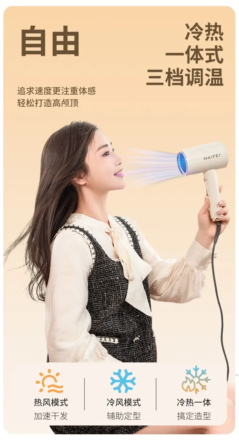 Household Negative Ion Hair Dryer with Cold/Warm Switch — feature 16