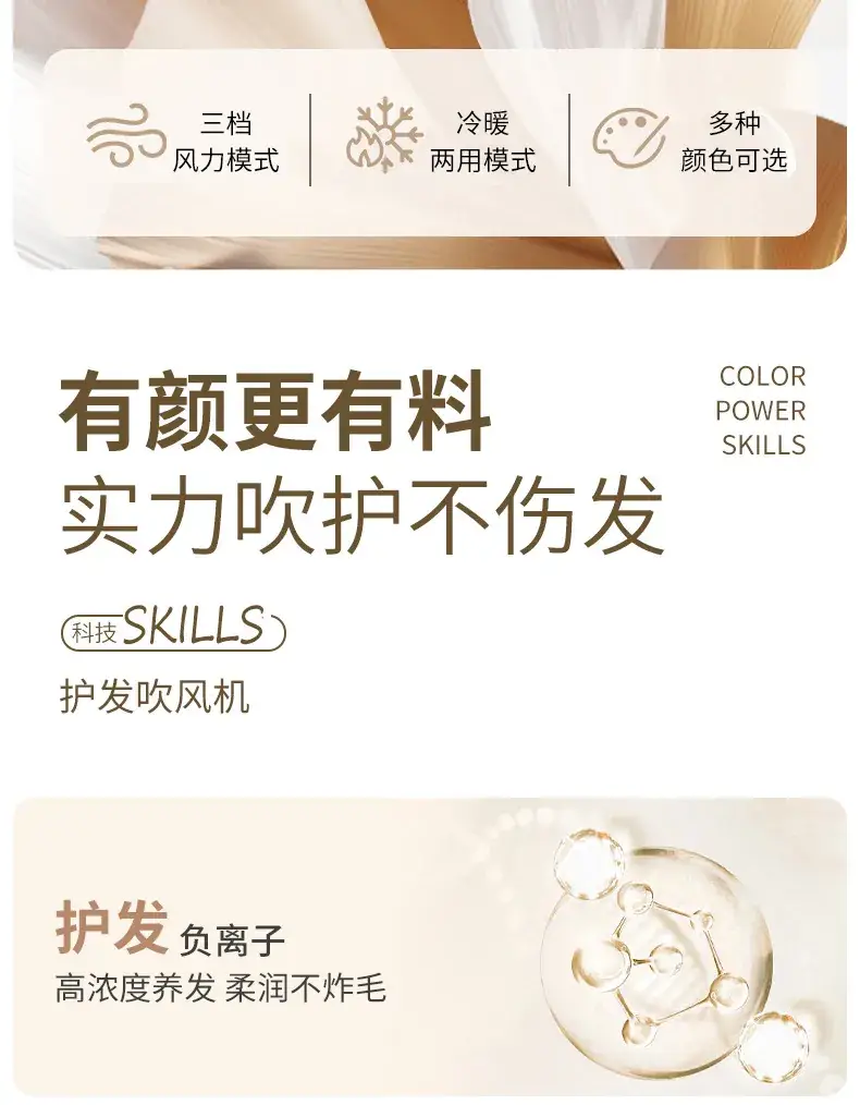 Household Negative Ion Hair Dryer with Cold/Warm Switch — feature 3