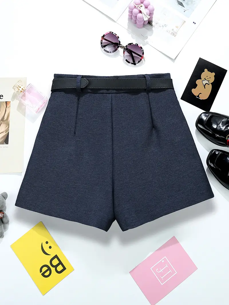 Black Belted High Waist Women Shorts Dongdaemun Style — feature 10