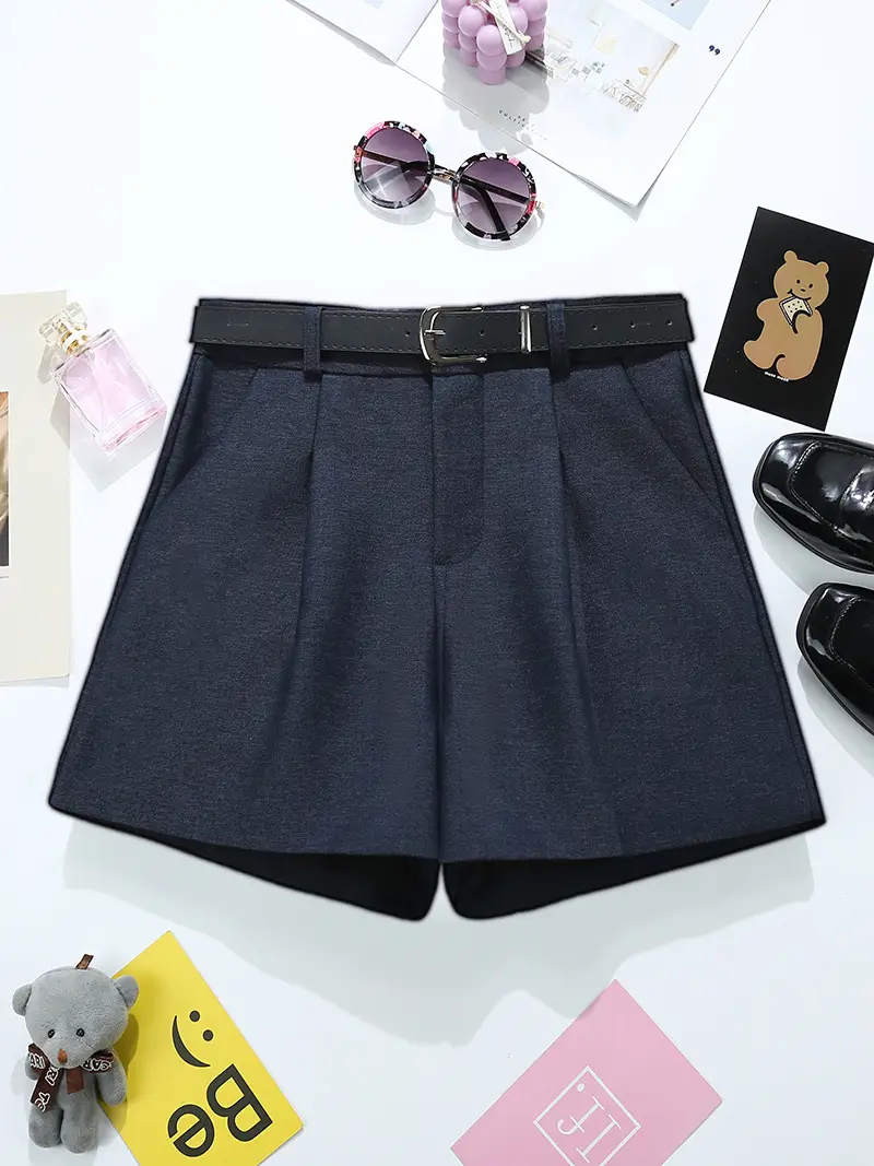 Black Belted High Waist Women Shorts Dongdaemun Style — feature 11