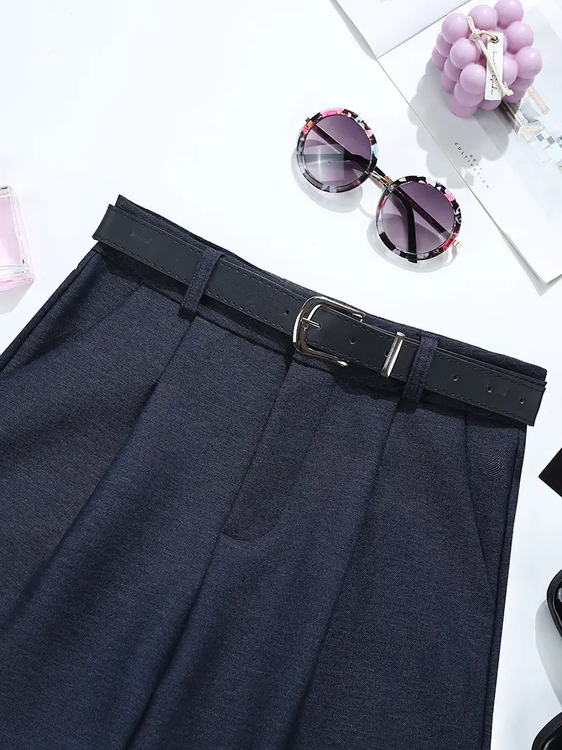 Black Belted High Waist Women Shorts Dongdaemun Style — feature 5