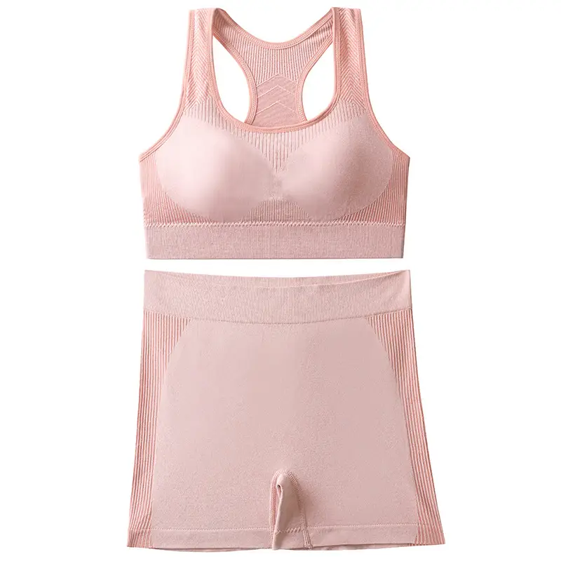 Pink Seamless Sports Bra with Back Closure - Image 2