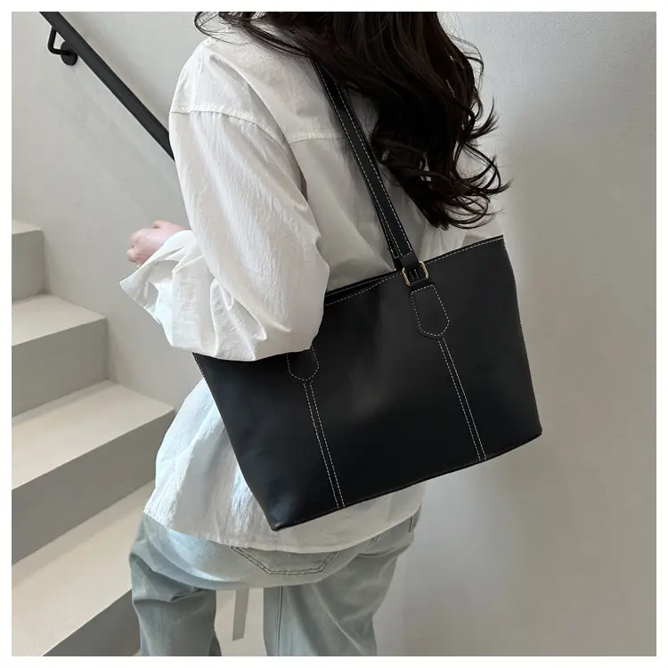 2025 Korean Style Black Leather Tote Bag for Women — feature 13