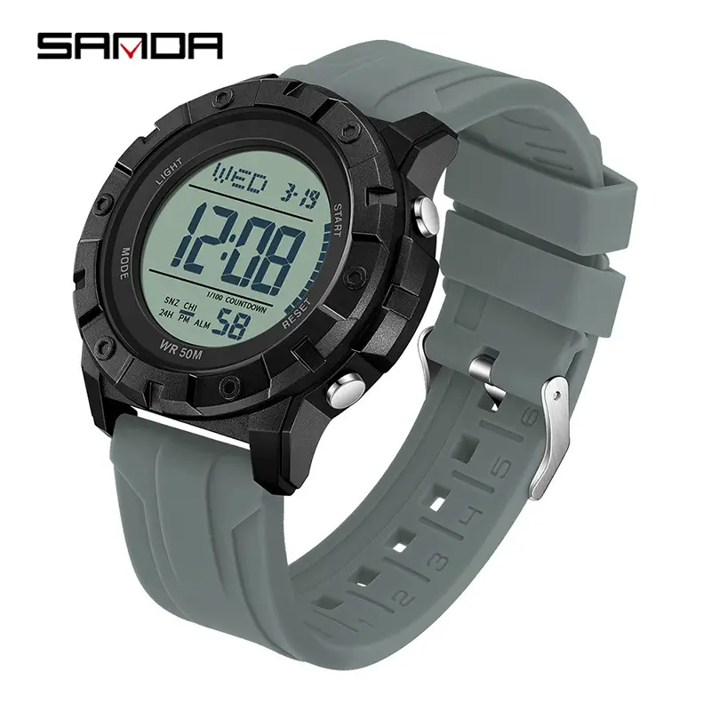 Sanda Waterproof Digital Counting Watch Black - Image 8