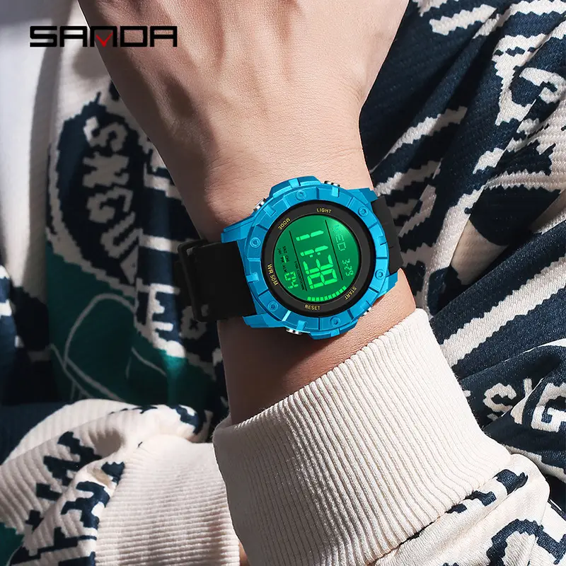 Sanda Waterproof Digital Counting Watch Black - Image 10