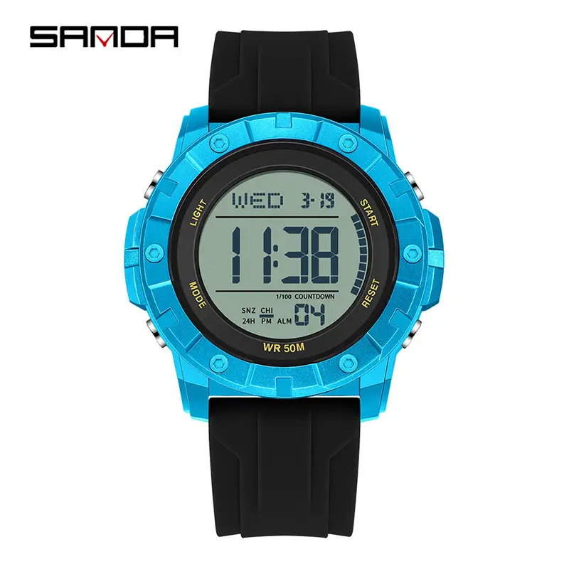 Sanda Waterproof Digital Counting Watch Black - Image 3