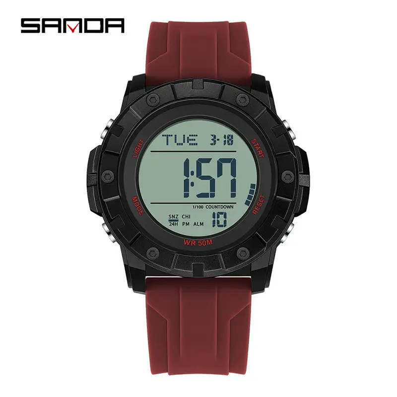 Sanda Waterproof Digital Counting Watch Black - Image 5
