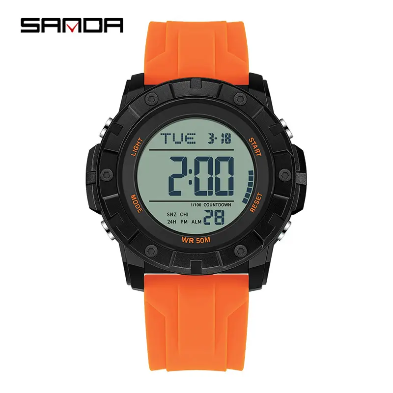Sanda Waterproof Digital Counting Watch Black - Image 6