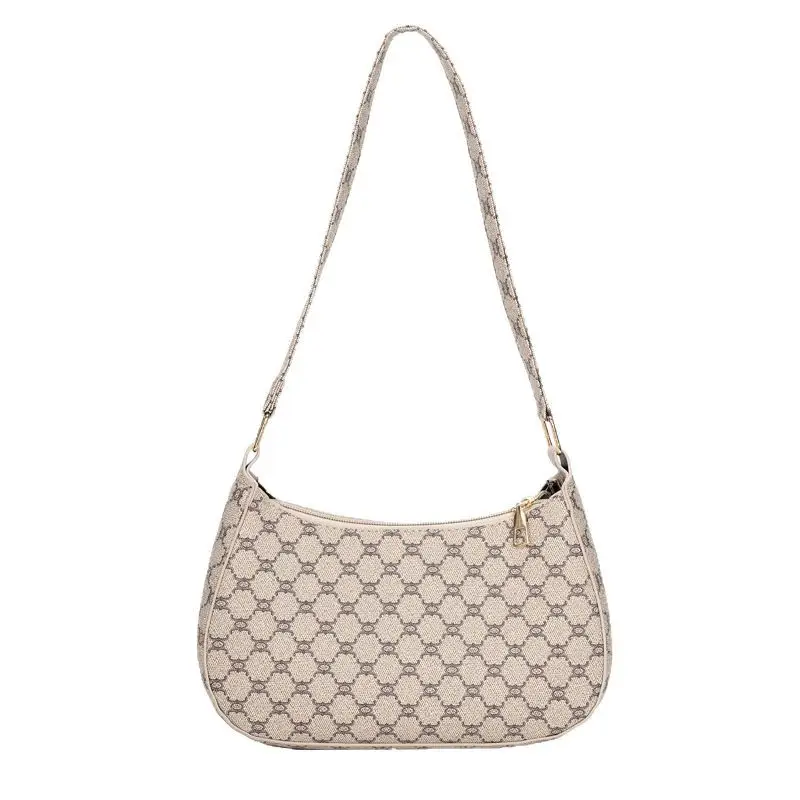 French Stiletto Shoulder Bag Women Retro Brown Monogram