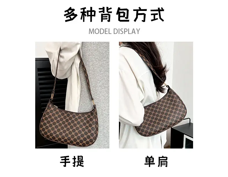 French Stiletto Shoulder Bag Women Retro Brown Monogram — feature 11