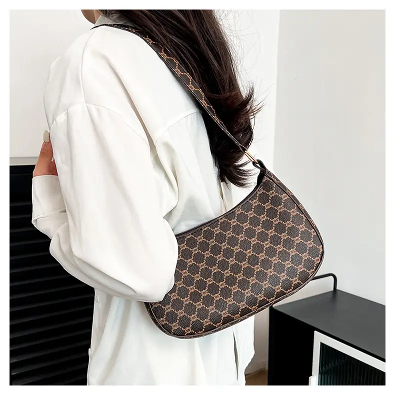 French Stiletto Shoulder Bag Women Retro Brown Monogram — feature 13