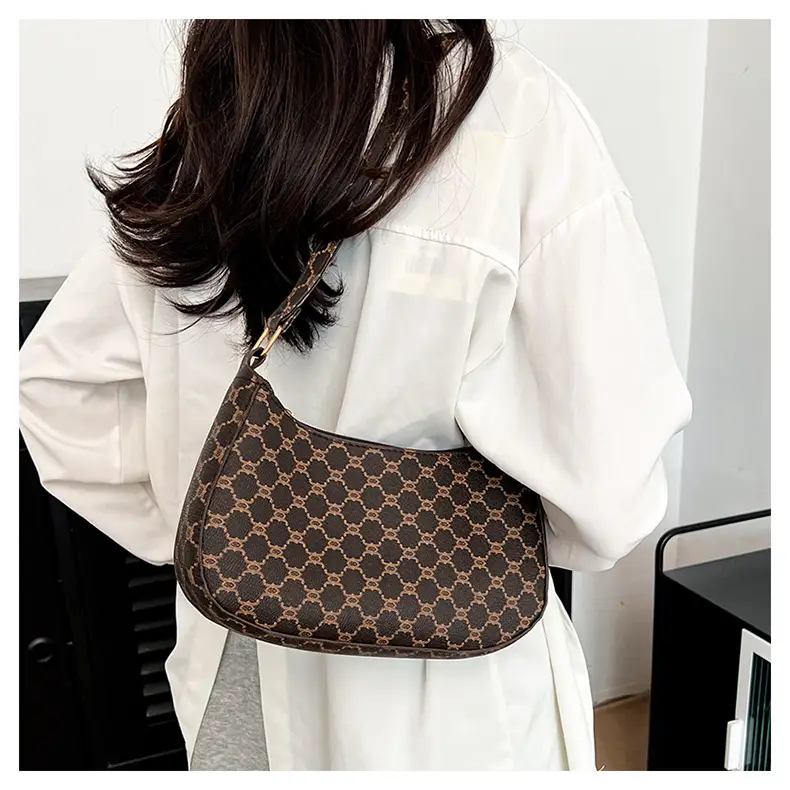 French Stiletto Shoulder Bag Women Retro Brown Monogram — feature 15