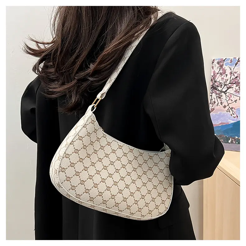 French Stiletto Shoulder Bag Women Retro Brown Monogram — feature 19