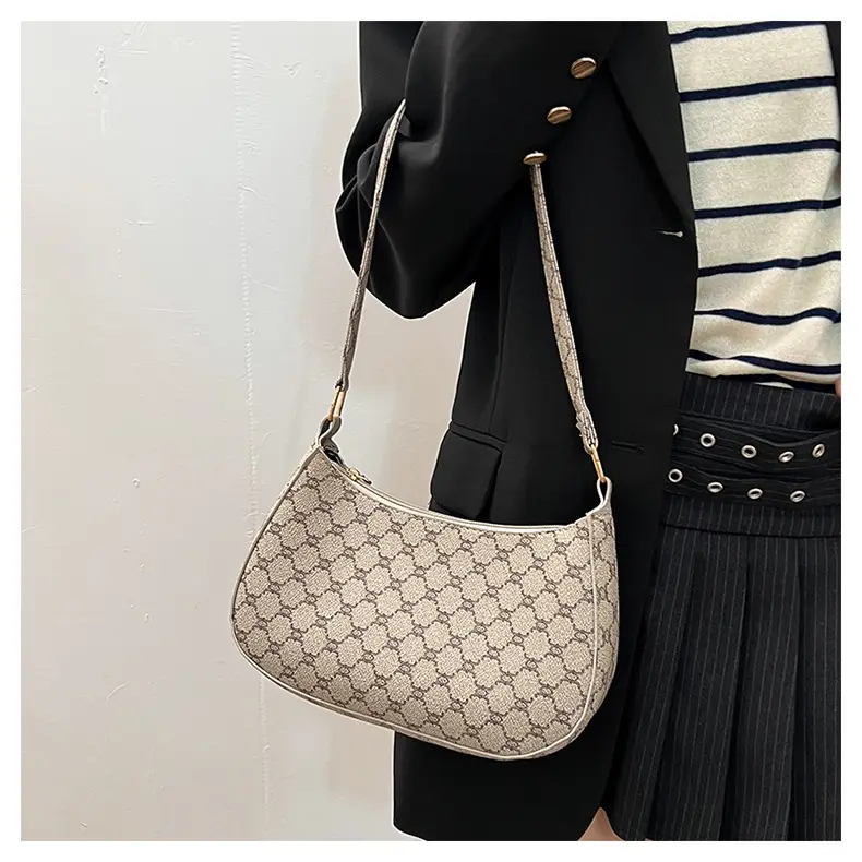 French Stiletto Shoulder Bag Women Retro Brown Monogram — feature 22