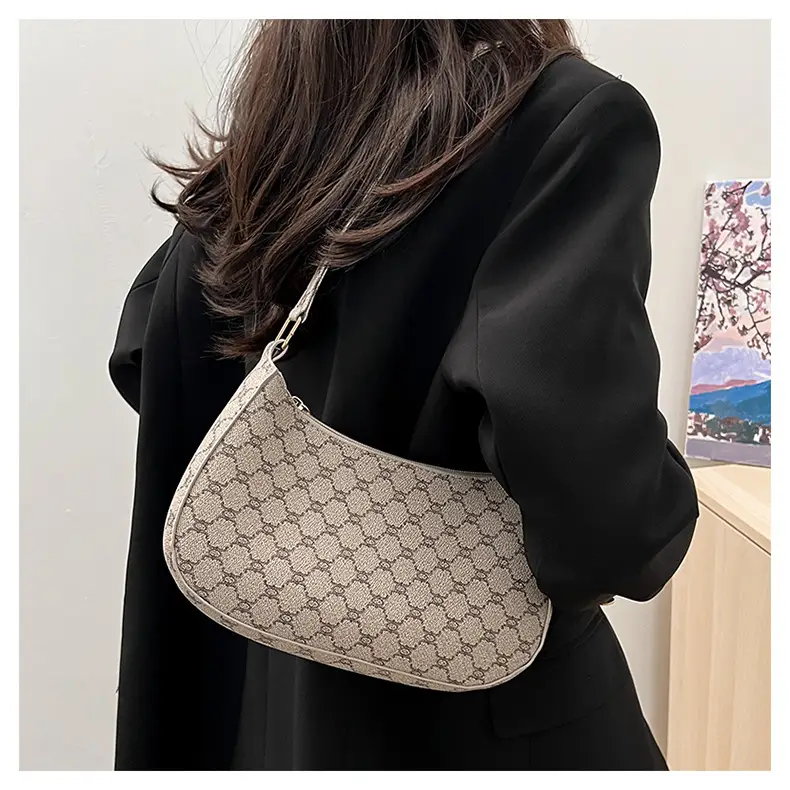 French Stiletto Shoulder Bag Women Retro Brown Monogram — feature 24
