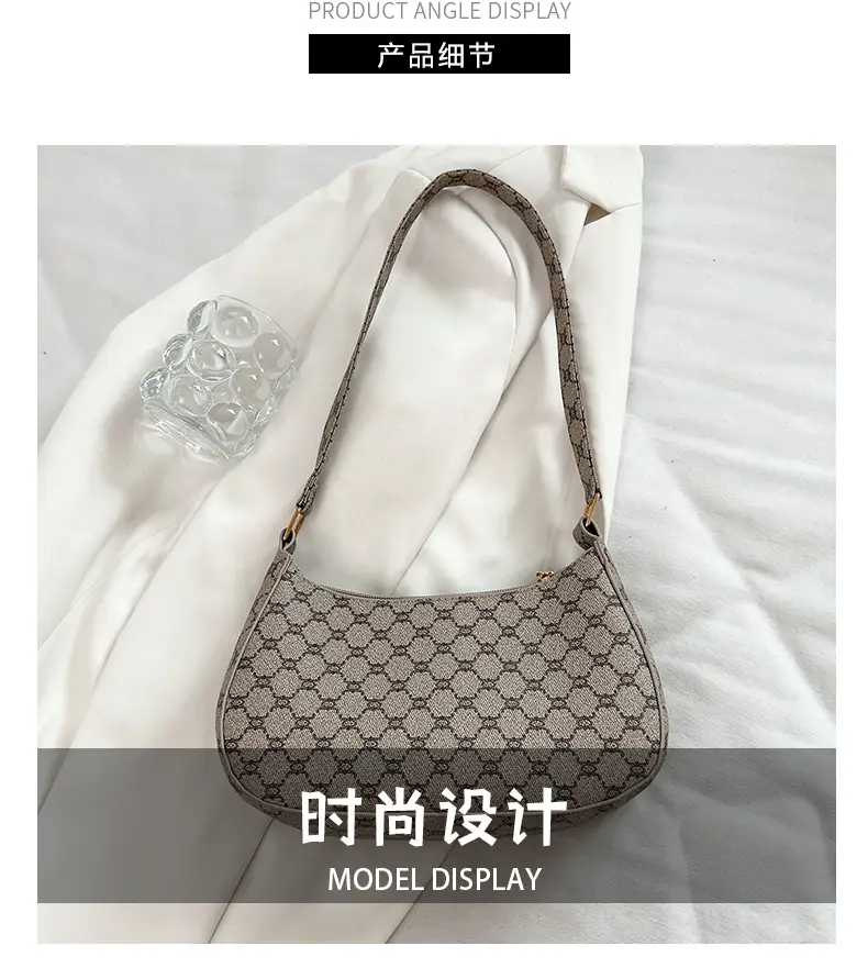French Stiletto Shoulder Bag Women Retro Brown Monogram — feature 4