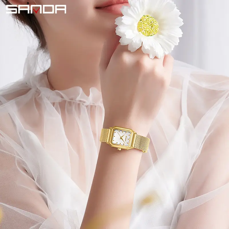 Sanda Gold Square Women's Quartz Watch - Image 25
