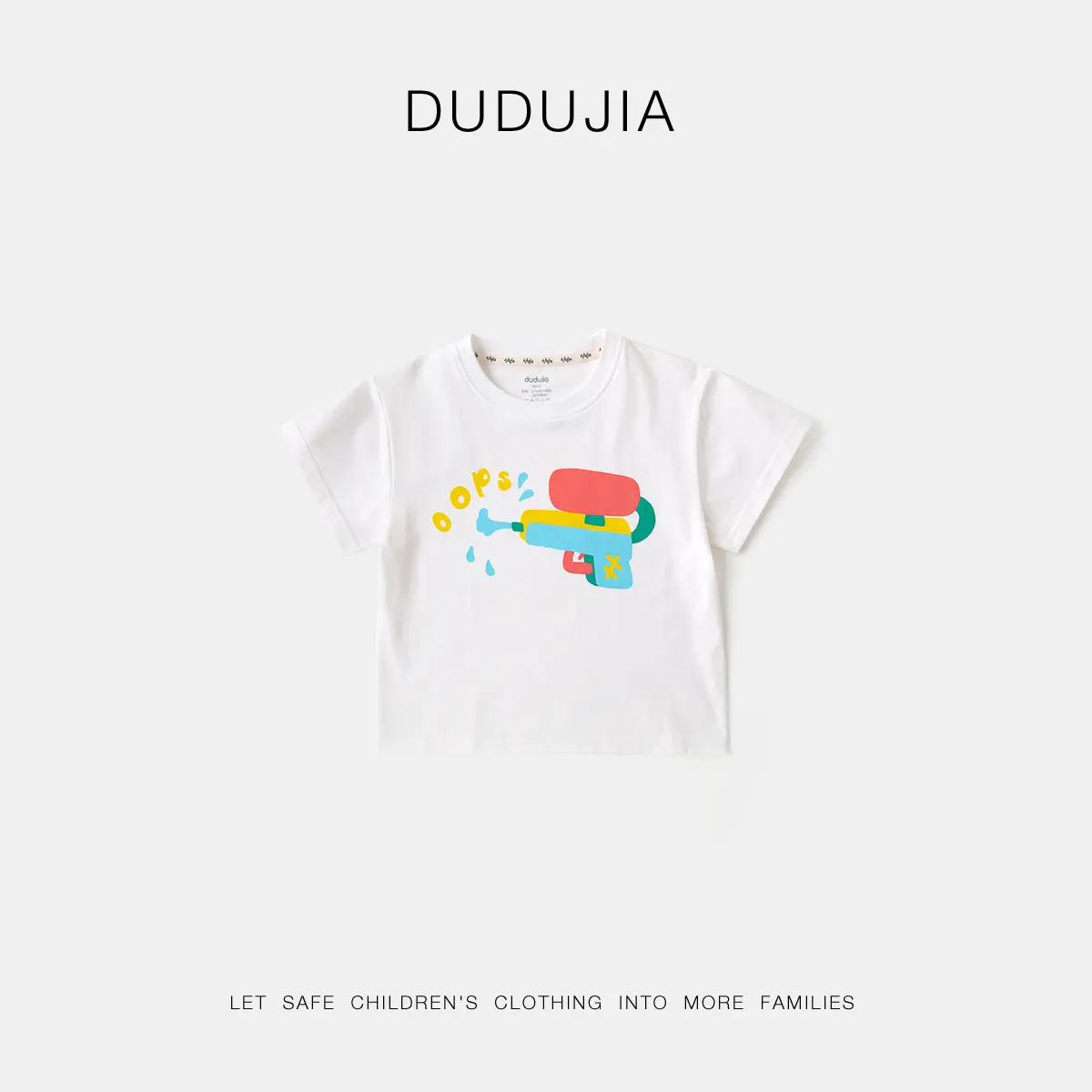 Dudu Jia Cotton T-Shirt White Kids Summer Wear - Image 10