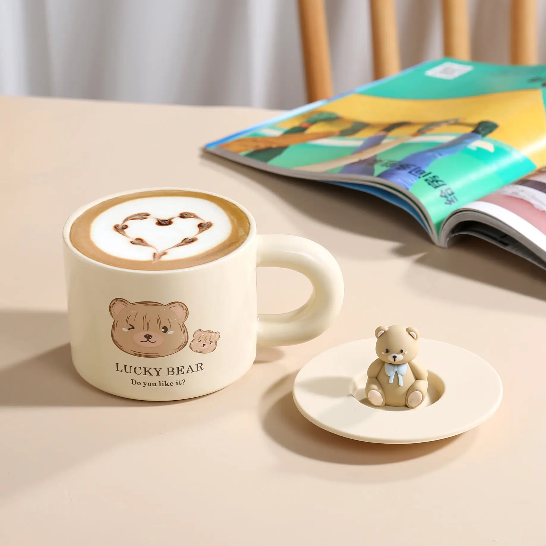 Cute Bear Ceramic Milk Fufu Cups for Girls - Image 6