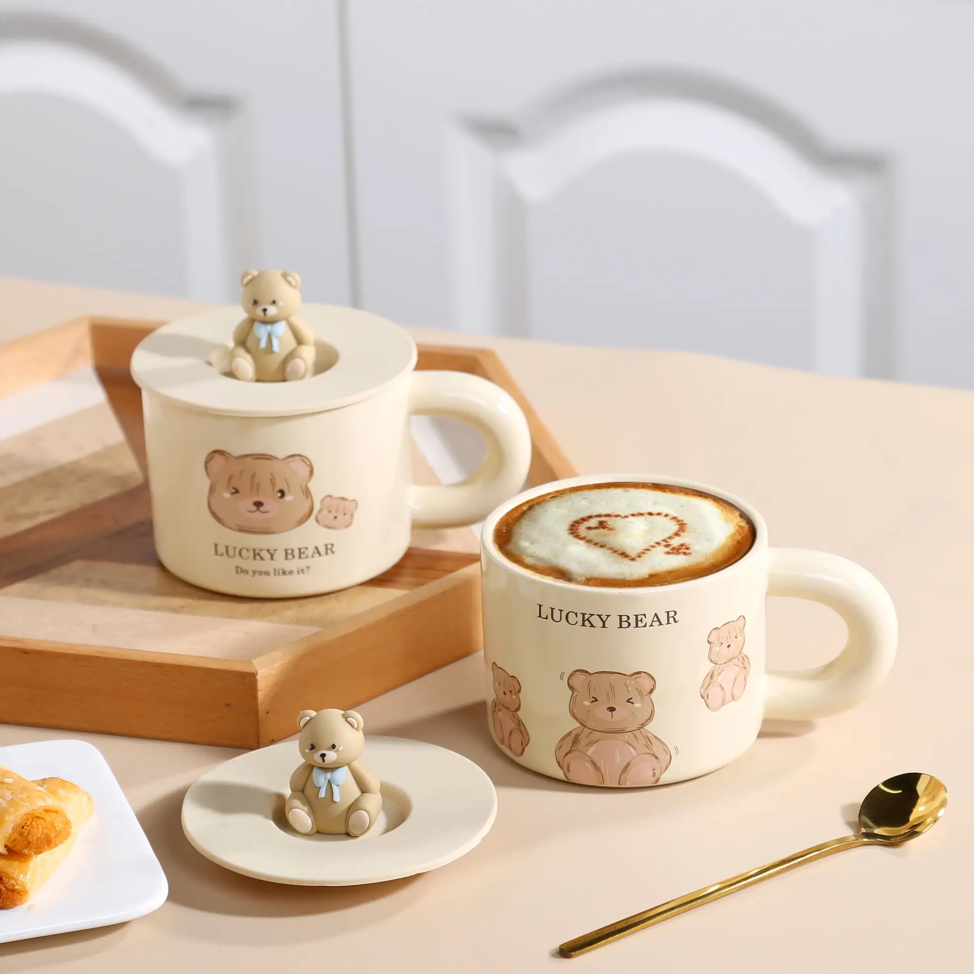 Cute Bear Ceramic Milk Fufu Cups for Girls — feature 1