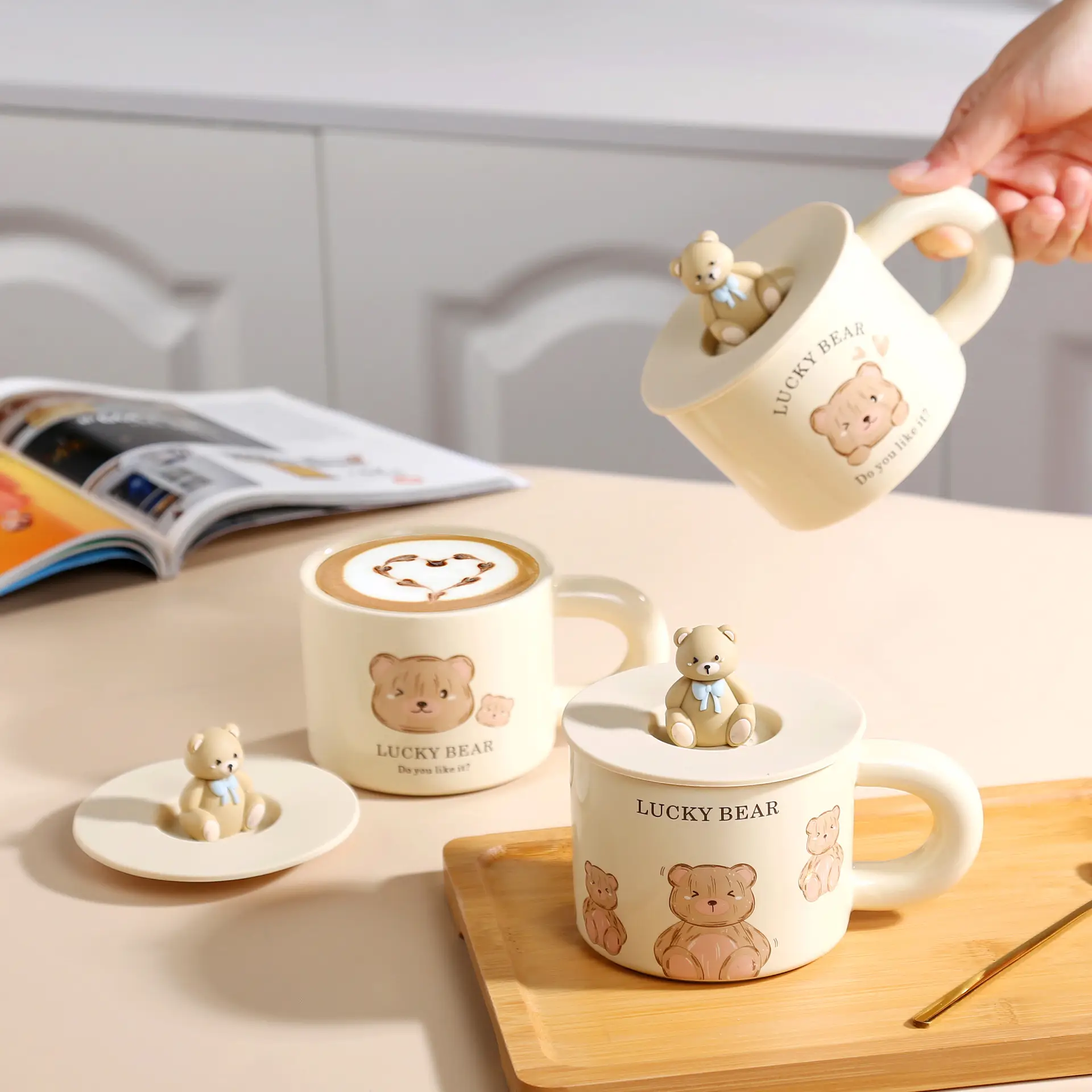 Cute Bear Ceramic Milk Fufu Cups for Girls — feature 11