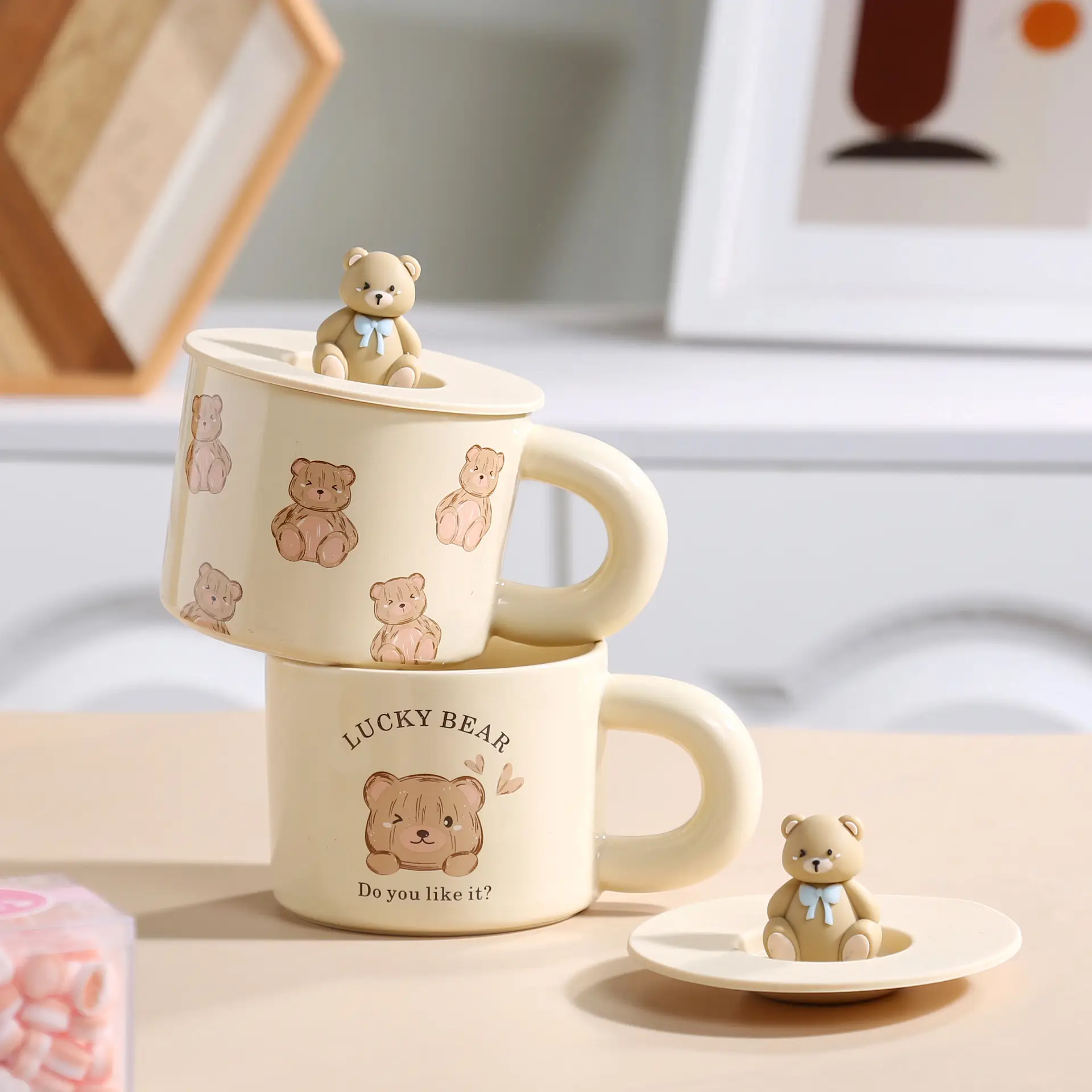 Cute Bear Ceramic Milk Fufu Cups for Girls — feature 12