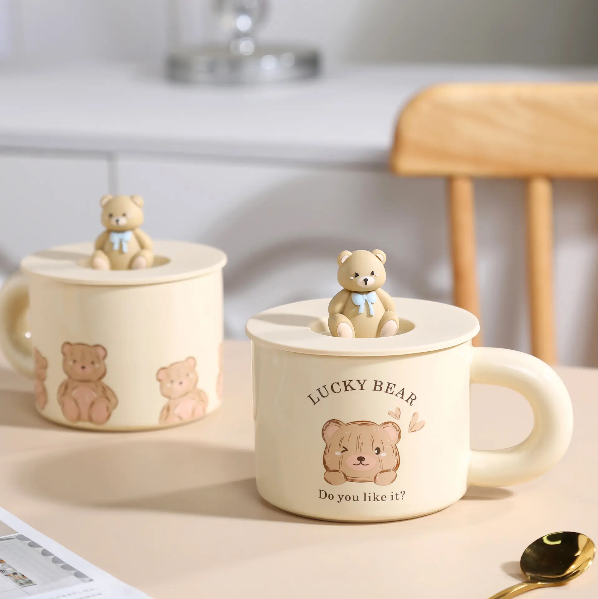 Cute Bear Ceramic Milk Fufu Cups for Girls — feature 14