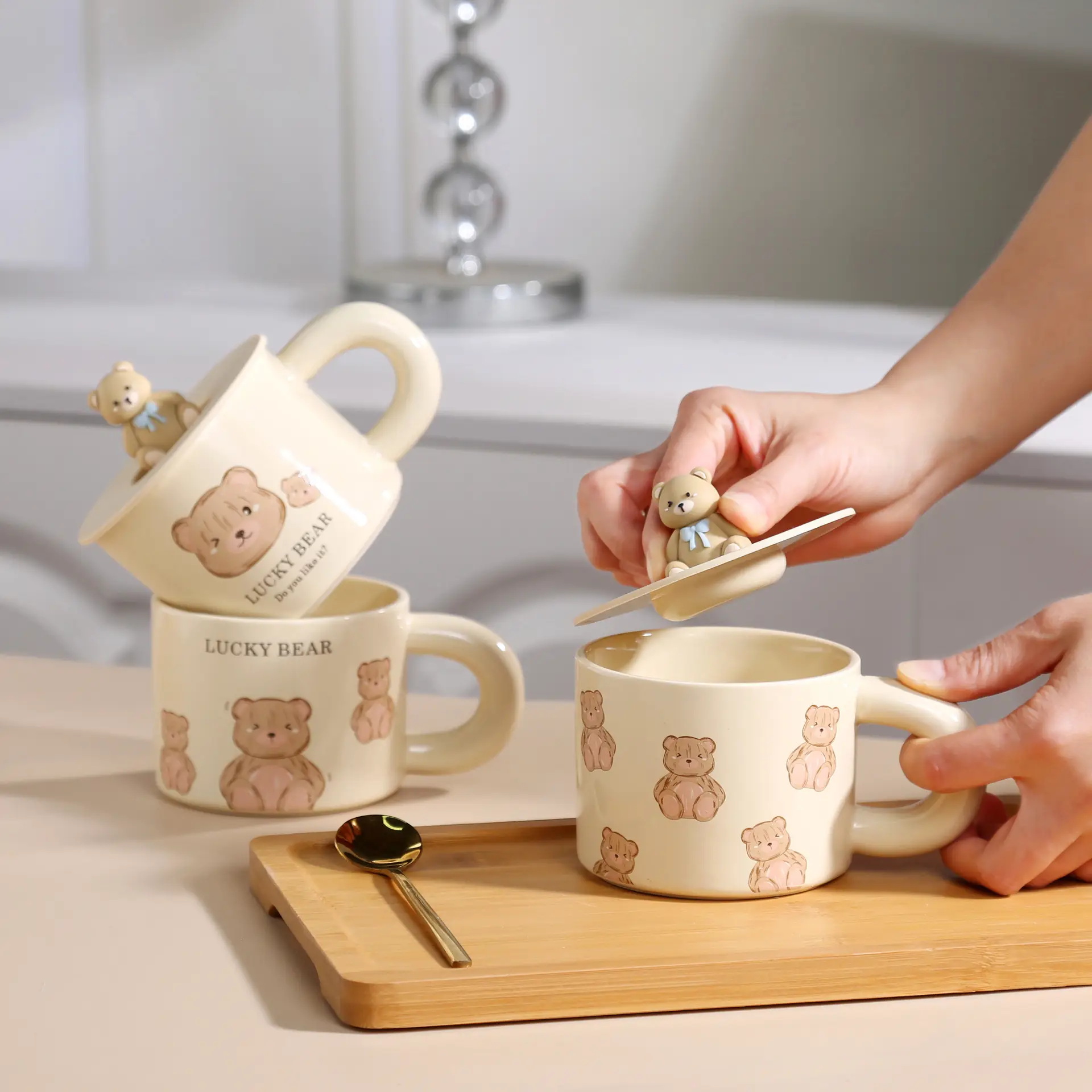 Cute Bear Ceramic Milk Fufu Cups for Girls — feature 3