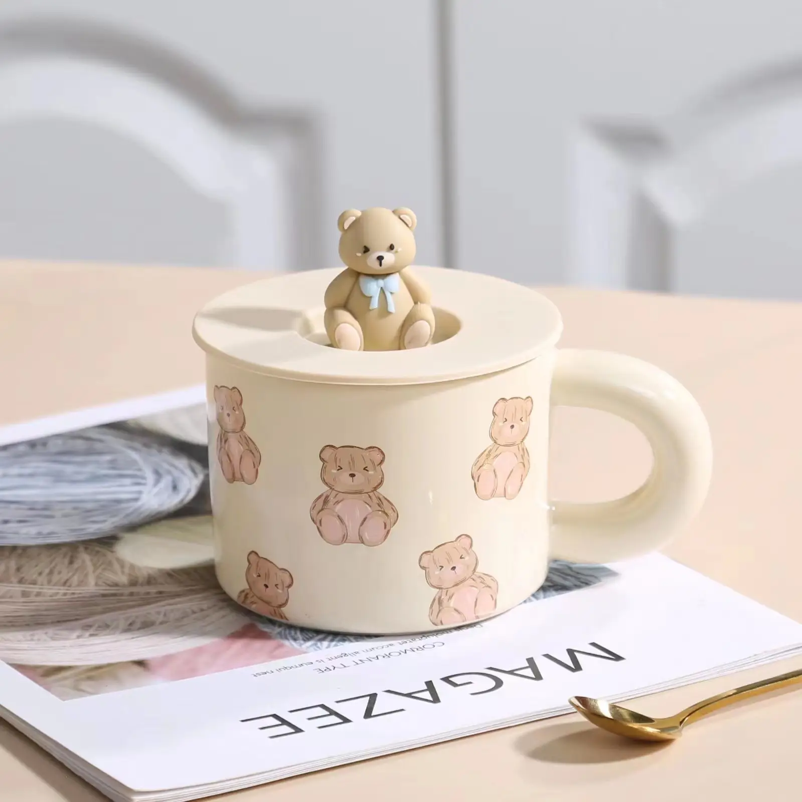 Cute Bear Ceramic Milk Fufu Cups for Girls — feature 7