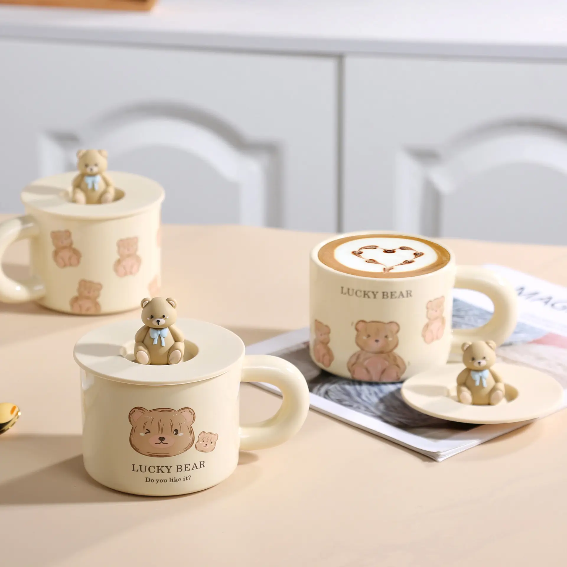 Cute Bear Ceramic Milk Fufu Cups for Girls — feature 9