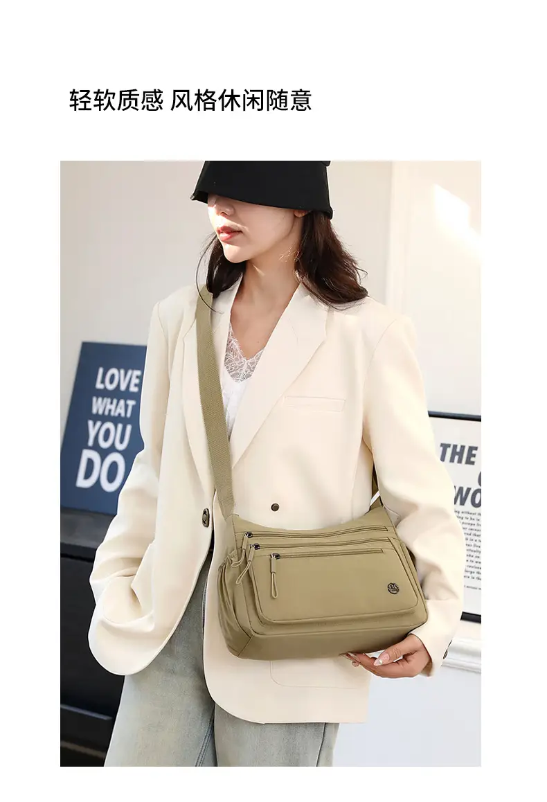 2025 New Green Nylon Crossbody Bag Multi-compartment Storage All-match — feature 25