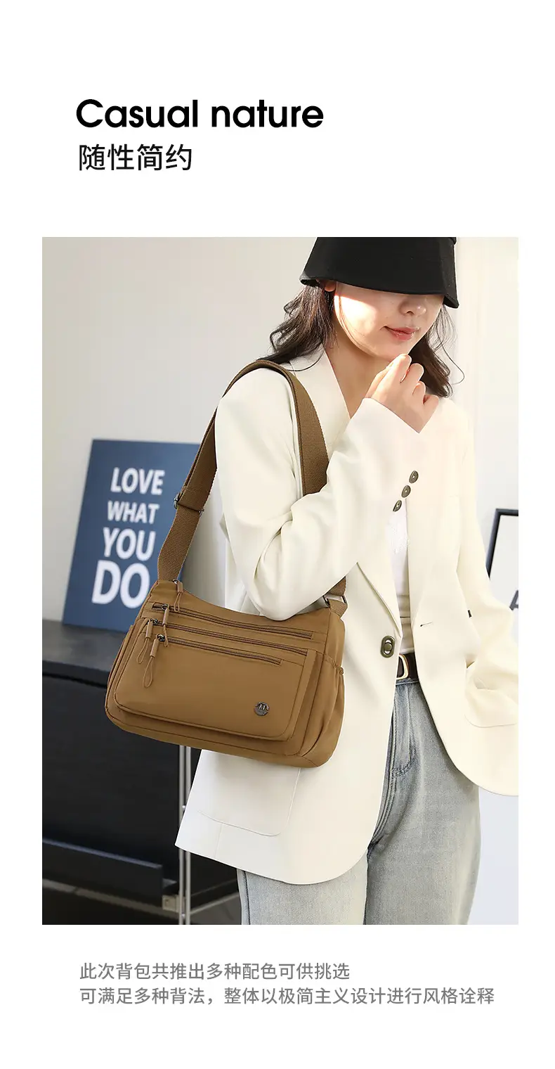2025 New Green Nylon Crossbody Bag Multi-compartment Storage All-match — feature 3