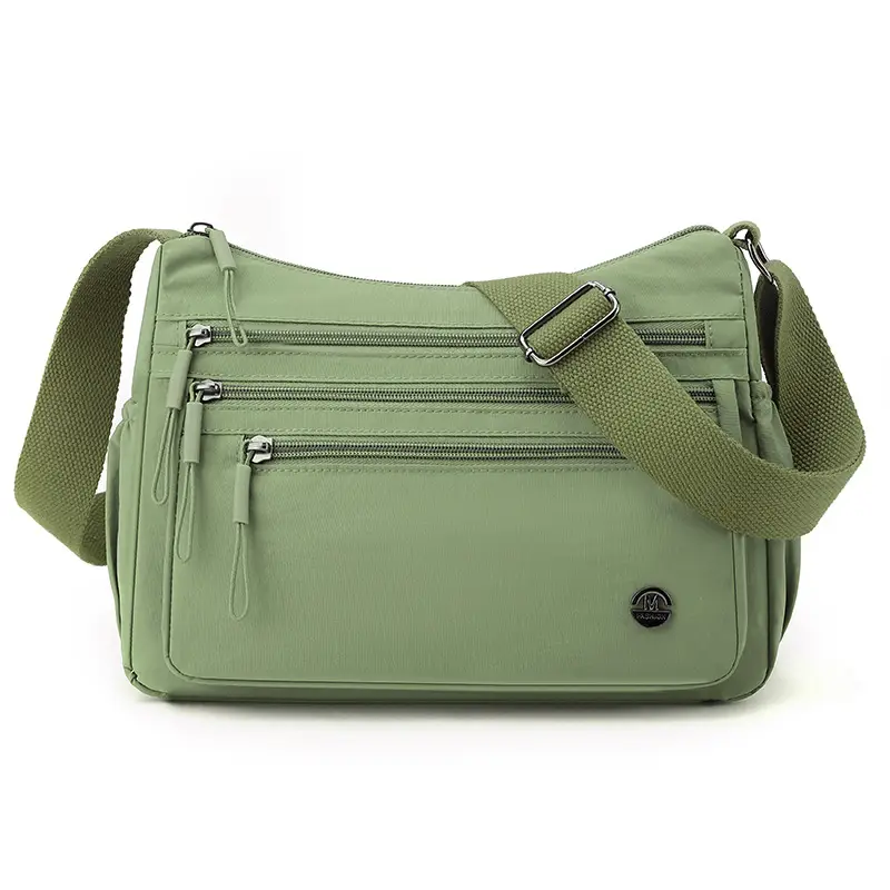 2025 New Green Nylon Crossbody Bag Multi-compartment Storage All-match