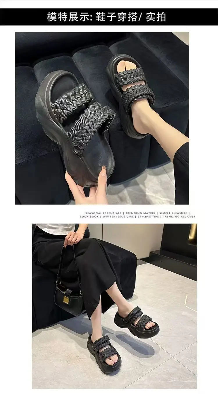 Women's White Braided Thick Sandals Summer 2025 — feature 10