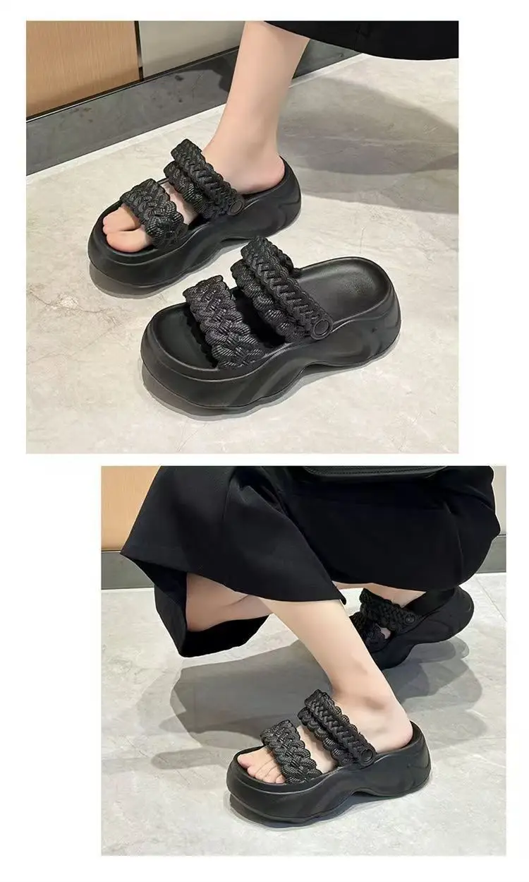 Women's White Braided Thick Sandals Summer 2025 — feature 11