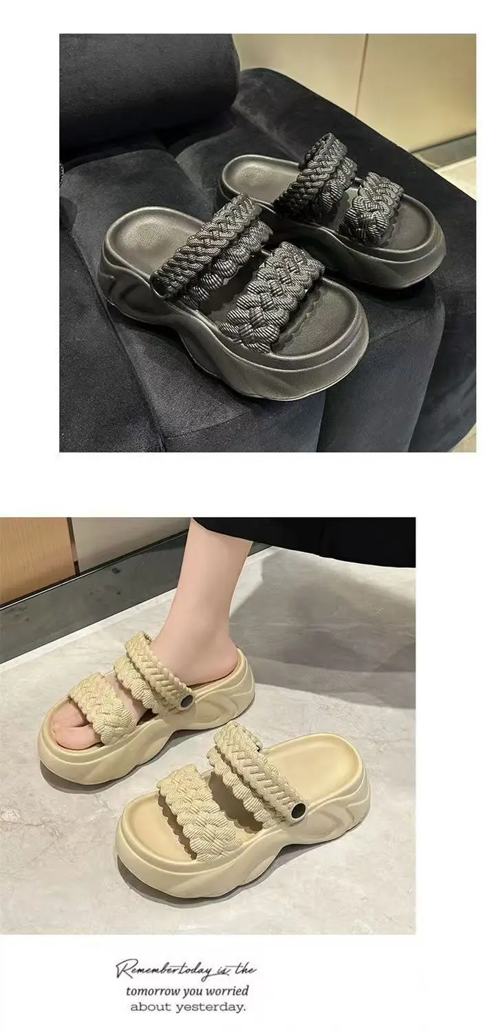Women's White Braided Thick Sandals Summer 2025 — feature 15