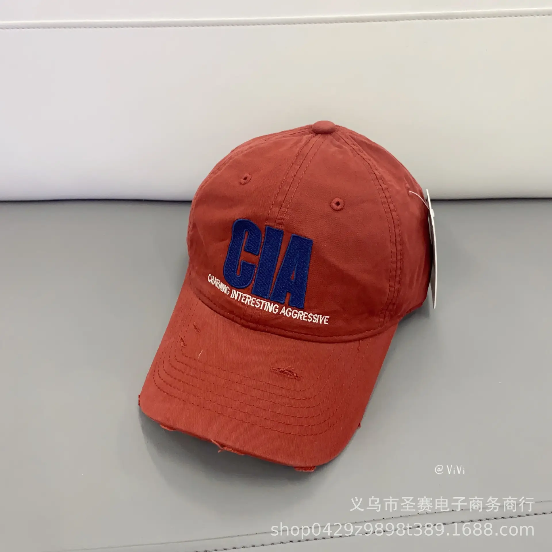 CIA Embroidered White Baseball Cap All-Match - Image 4