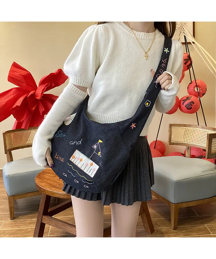 New Denim Crossbody Bag Large Capacity Women's Shoulder Bag — feature 12