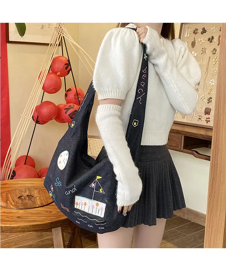 New Denim Crossbody Bag Large Capacity Women's Shoulder Bag — feature 13