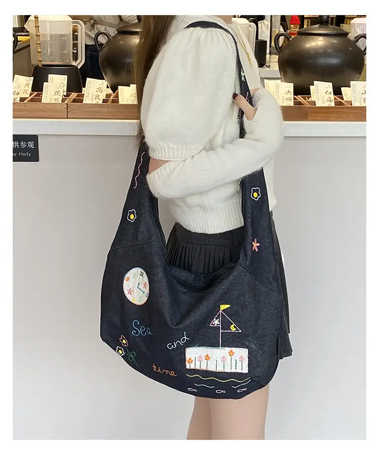 New Denim Crossbody Bag Large Capacity Women's Shoulder Bag — feature 14