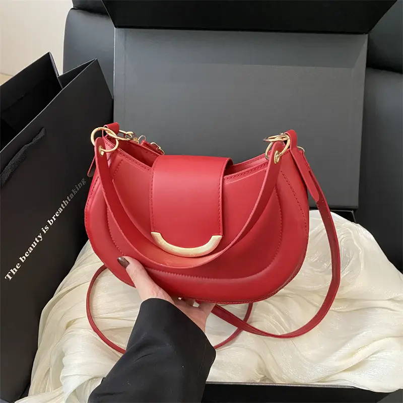 Women's Western Style Shoulder Bag 2025 Summer Solid Color