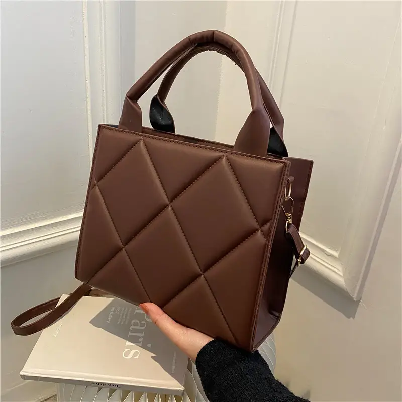 Brown Quilted Shoulder Crossbody Bag for Women - Image 5