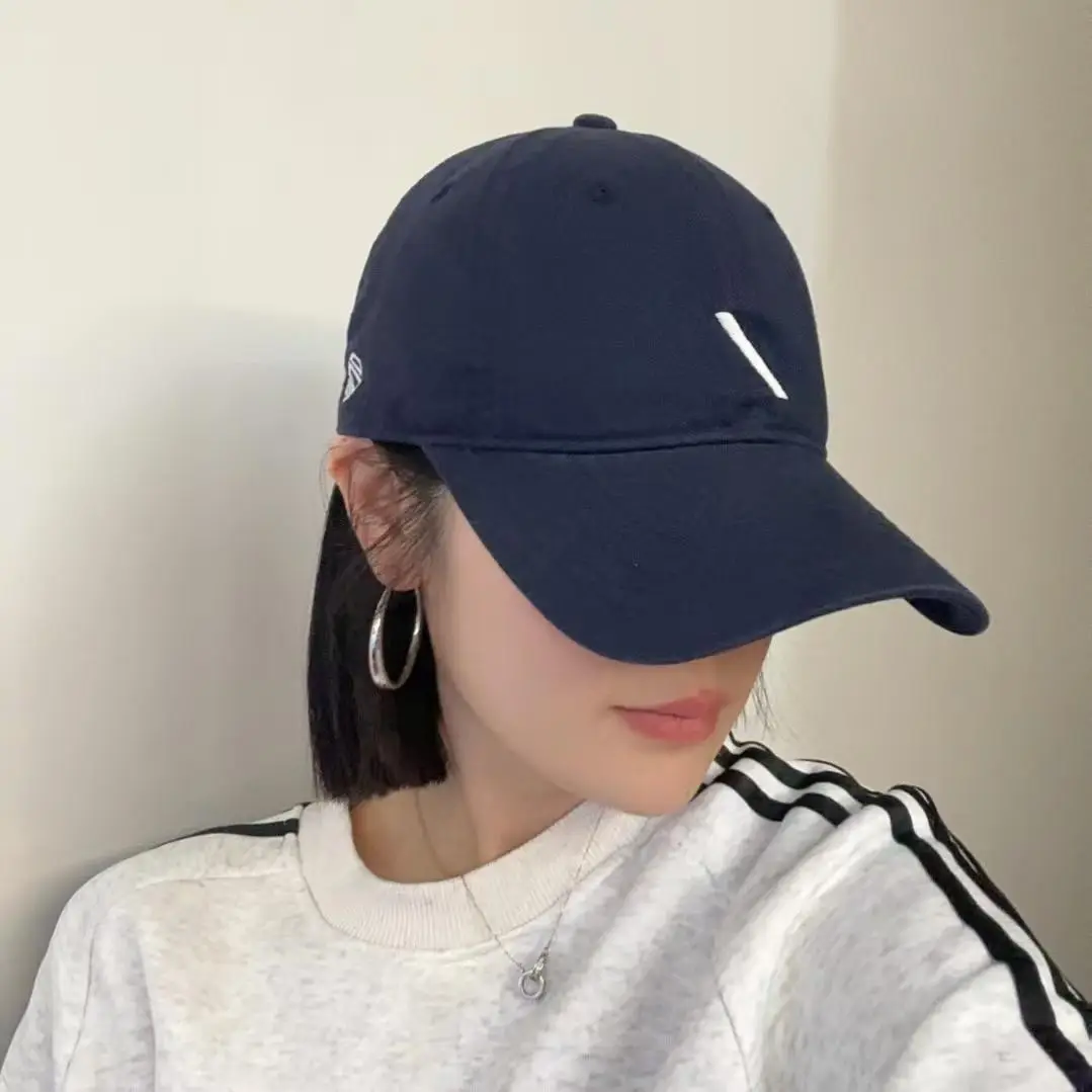Cream Embroidered Baseball Cap with Wide Brim