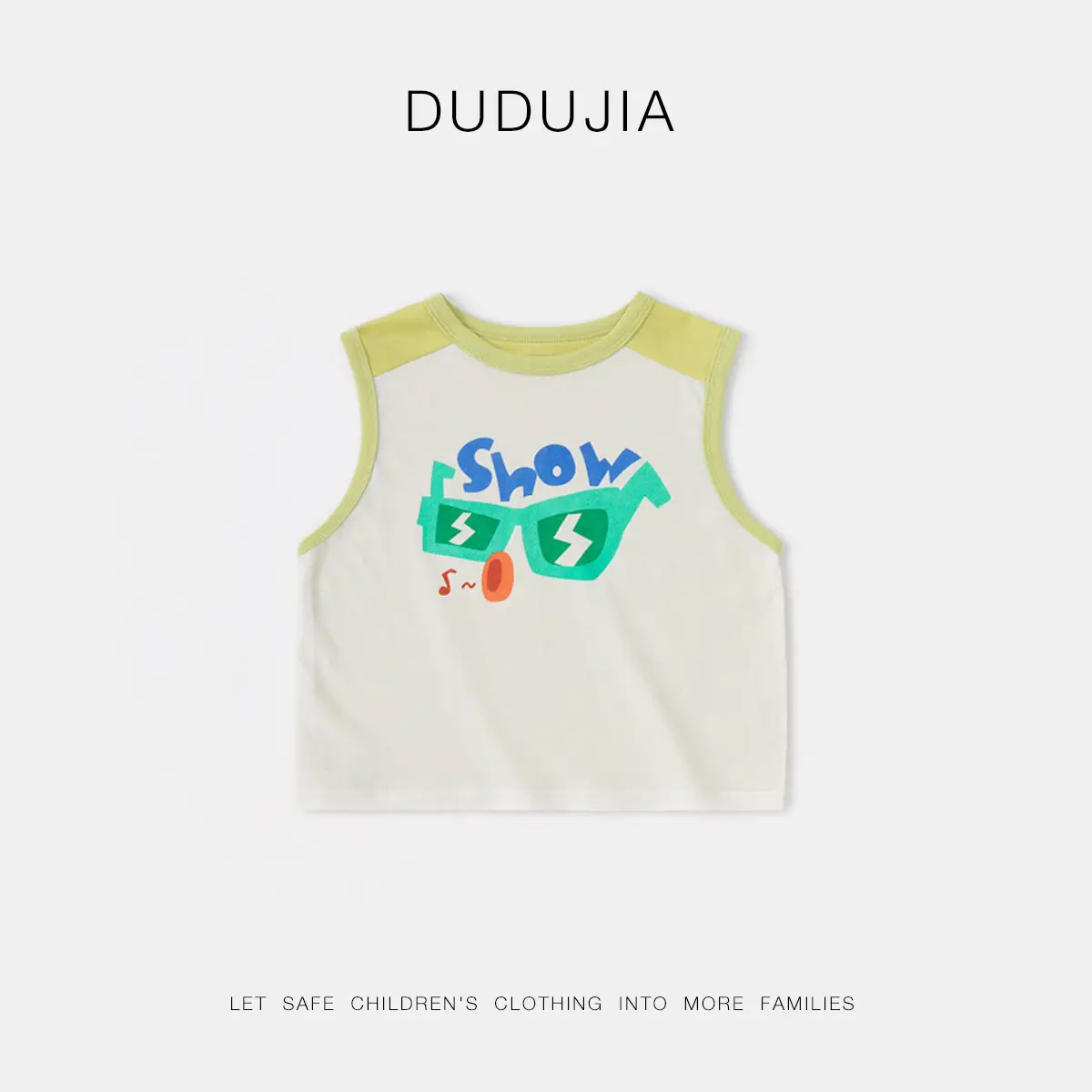 Cool Summer Kids Vest Blue White Sleeveless T-Shirt - Image 14