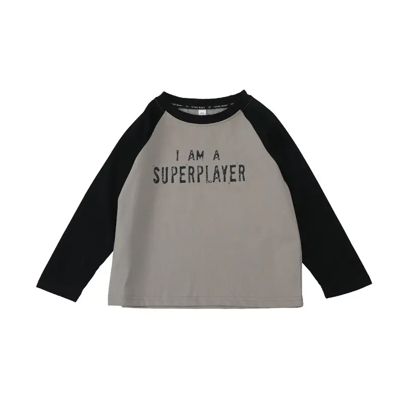 Boys Raglan Sleeve Letter T-Shirt Black White 2025 - Image 7