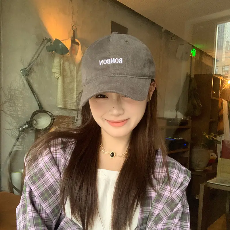 Women Blue Plaid Baseball Cap Brushed Cotton Large - Image 9