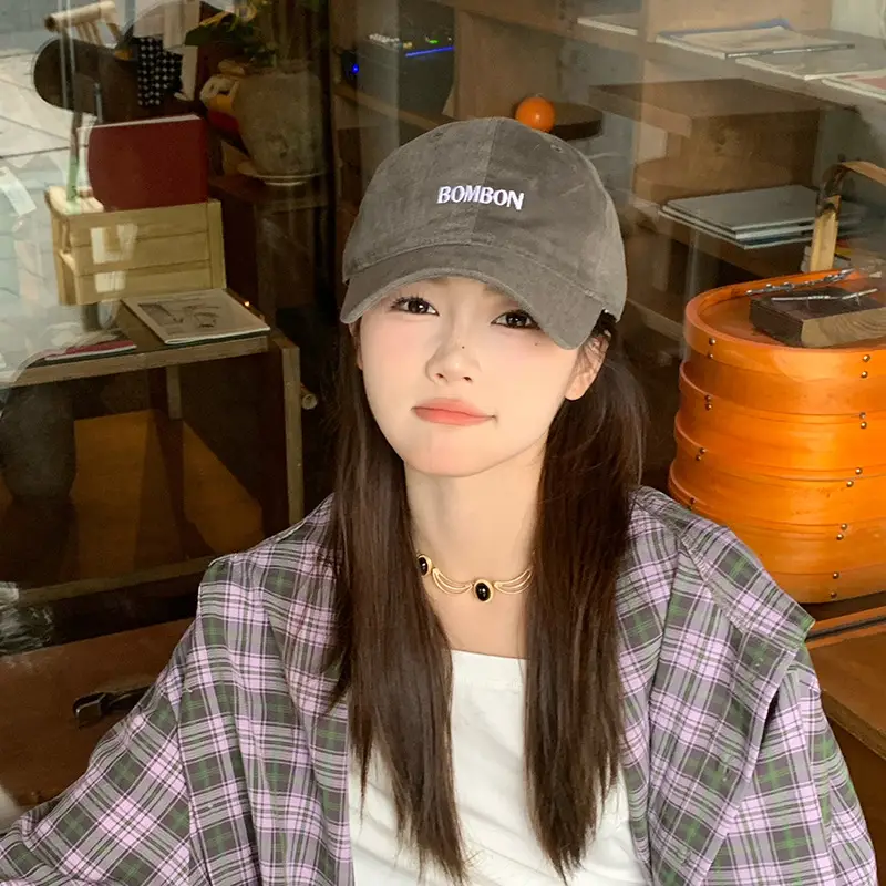 Women Blue Plaid Baseball Cap Brushed Cotton Large - Image 11