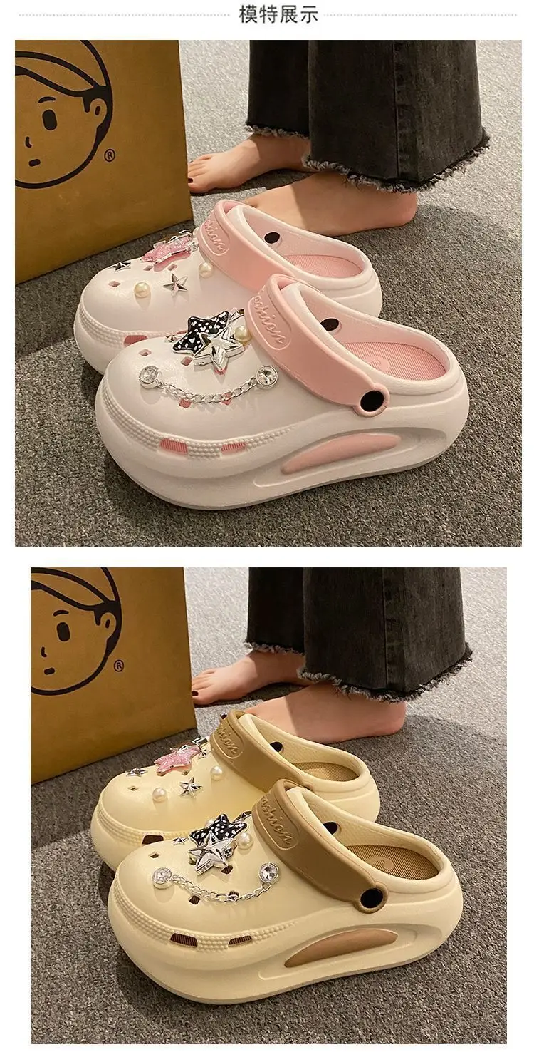 Eva Ultra-Thick Sole Feels Like Stepping on Shit 2024 New High-Looking Fashionable Non-Smelly and Non-Squeaky Clogs for Female Students to Wear Outside in Summer — feature 11