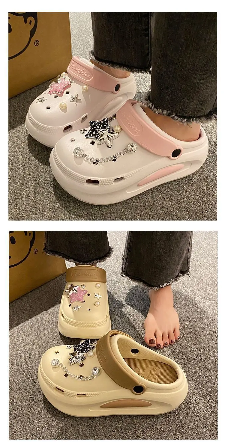 Eva Ultra-Thick Sole Feels Like Stepping on Shit 2024 New High-Looking Fashionable Non-Smelly and Non-Squeaky Clogs for Female Students to Wear Outside in Summer — feature 15