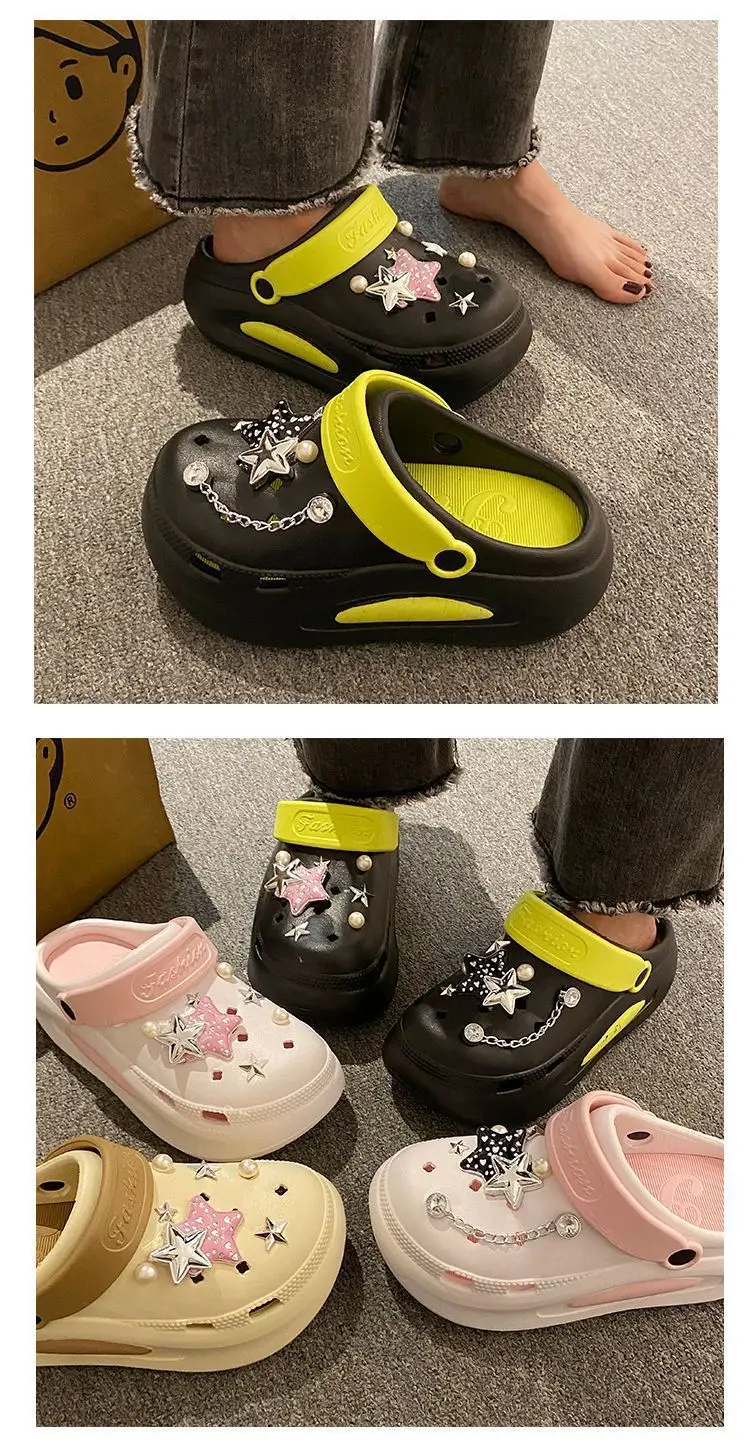 Eva Ultra-Thick Sole Feels Like Stepping on Shit 2024 New High-Looking Fashionable Non-Smelly and Non-Squeaky Clogs for Female Students to Wear Outside in Summer — feature 16